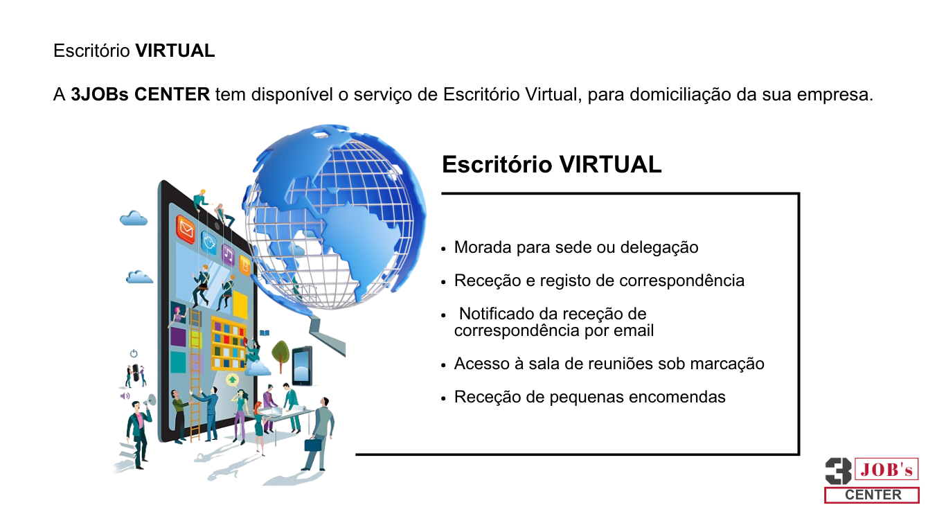 Escritório virtual 3JOB's Center